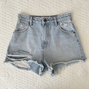 ROLLA'S Jeans Dusters High Rise Slim Distressed Denim Shorts Cut Offs Women’s 25
